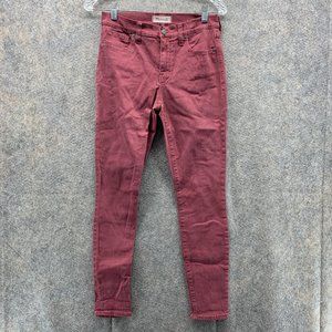 Madewell Jeans Women 26  Ladies Pink Denim Pants Skinny Fit High Rise Pockets